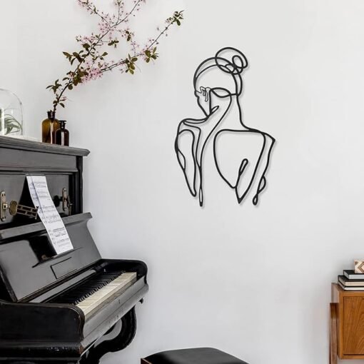 3 piezas de metal para pared femenino, diseño minimalista y abstracto